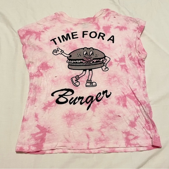 Forever 21 Women Pink Dyed Round Neck T-shirt Size Small Distressed - Picture 1 of 16